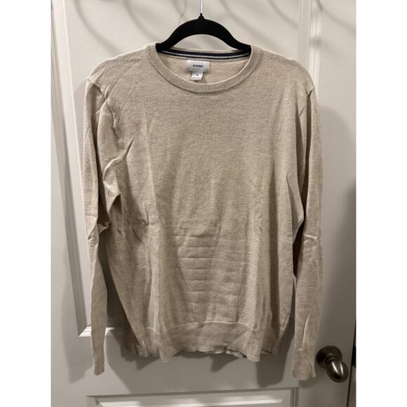 Old Navy Men's Medium Beige Crewneck Knit Sweater Long Sleeve Pullover Casual - Picture 2 of 4